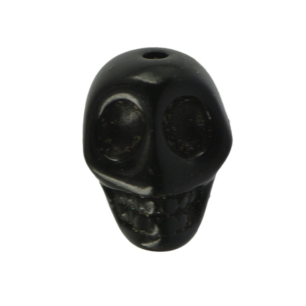 Beads Skull Shape Howlite Turquoises Strand Natural Stone Jewelry Bohemian Style Boho Findings Necklace Tassels Earrings Bracelet Making Accessories DIY (10x12mm, Black Skull)