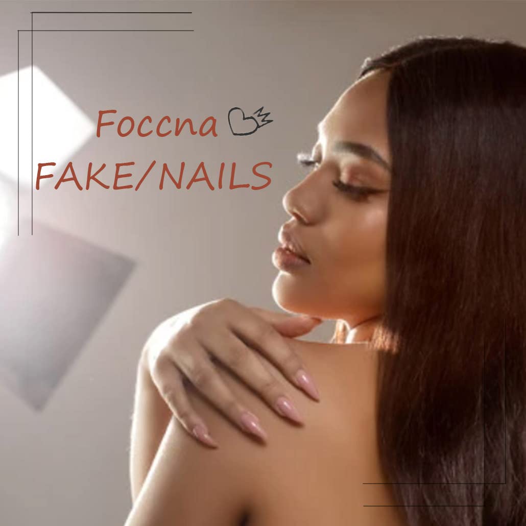 Foccna 24pcs Pink Fake Nails Gradient Coffin Glossy Press on Nail False Tips Medium Length Artificial Finger Manicure for Women and Girls