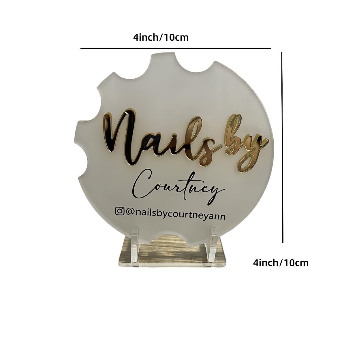 ZYDZKA Custom Nail Salon Prop, Personalized Acrylic Nail Art Board 3D Nailfie Disc with Fashion Design, Reusable Photo Background for Nail Art, Portable Advertising Display Prop for Nail Techs