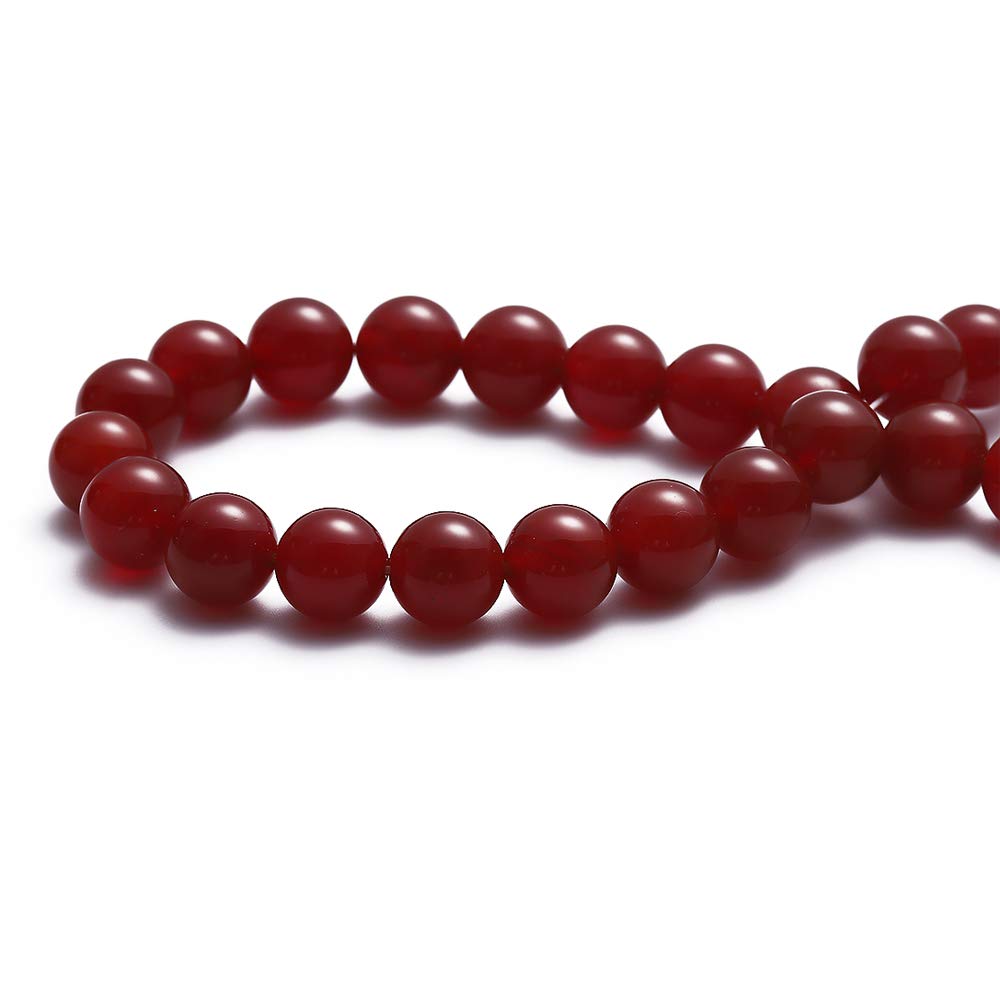 BEADIA Natural Red Agate Stone Round Loose Semi Gemstone Beads for Jewelry Making 6MM 61PCS
