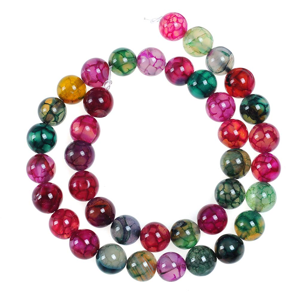 Stone Beads 4mm Multi-Color Tourmaline Gemstone Round Loose Beads Crystal Energy Stone Healing Power for Jewelry Making DIY,1 Strand 15"