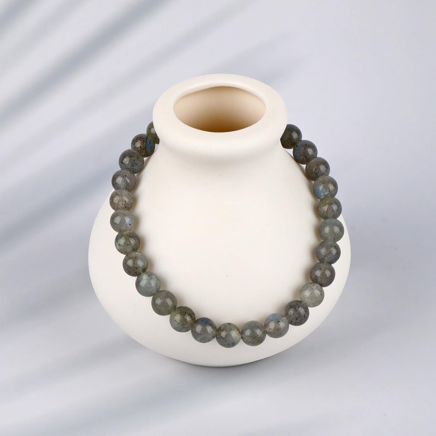LPBeads Handmade Natural Gemstone Stretch Elastic 6mm Labradorite Bracelet Healing Crystal Round Stone Beads Jewelry Gifts for Women Men