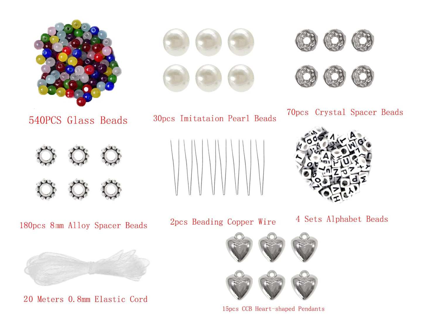 PAMIR TONG 1000pcs 8MM Glass Bead Sets for Jewelry Making Kit Bracelets Beads Supplies,Imitative Jade Beads Crystal Spacer Beads Bracelet Loose Bead Sets for Jewelry Making DIY Crafts