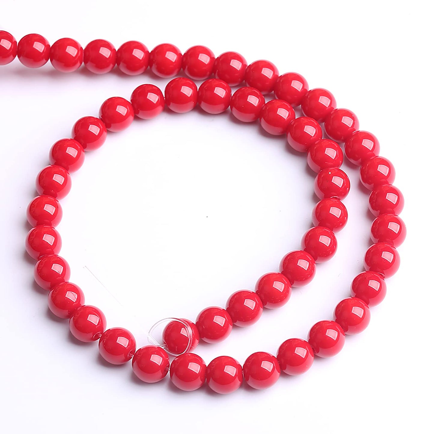 4MM 90PCS Red Glass Round Spacer Loose Beads for Jewelry Making 15 inches DIY Bracelet Necklace