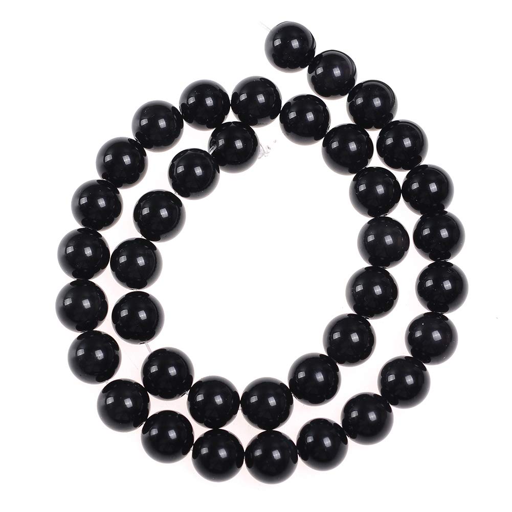 Natural Stone Beads 14mm Obsidian Gemstone Round Loose Beads Crystal Energy Stone Healing Power for Jewelry Making DIY,1 Strand 15"