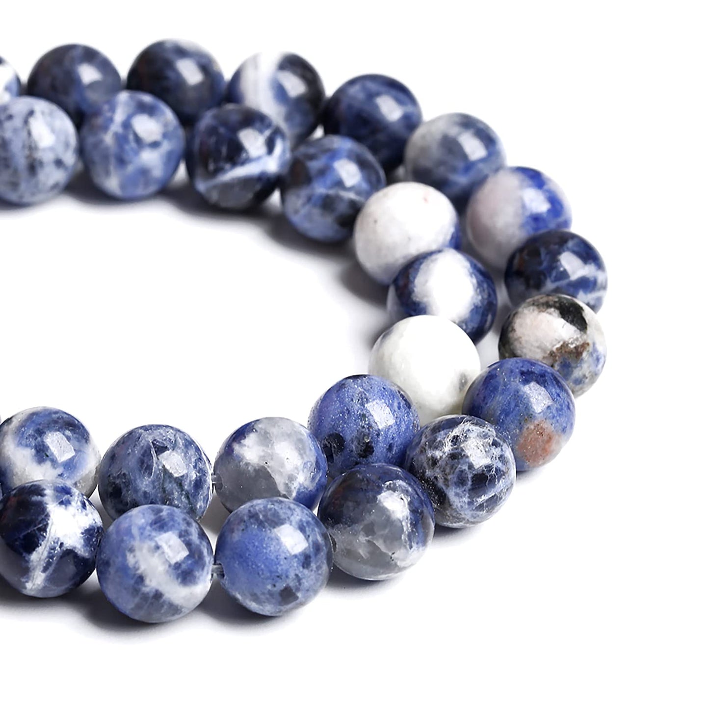 8MM 45PCS Natural Stone Blue Sodalite Round Loose Beads for Jewelry Making DIY Bracelet Necklace1 Strand