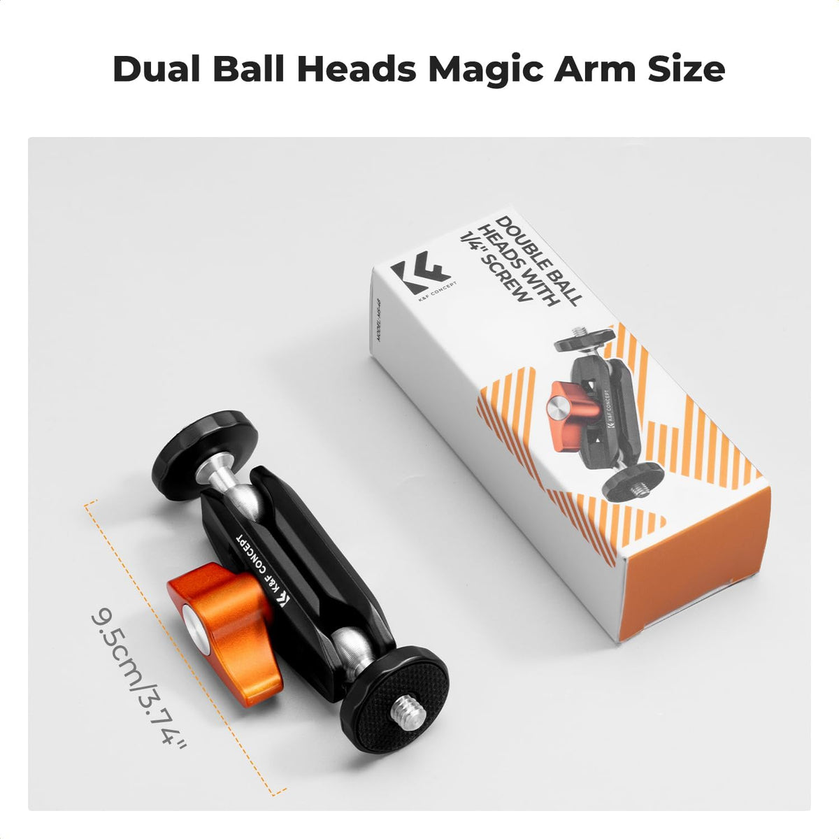 K&F CONCEPT 1/4" 360 Dual Ball Heads Magic Arm, Articulating Mini Magic Arm with Screw, Swivel Aluminum Alloy Camera