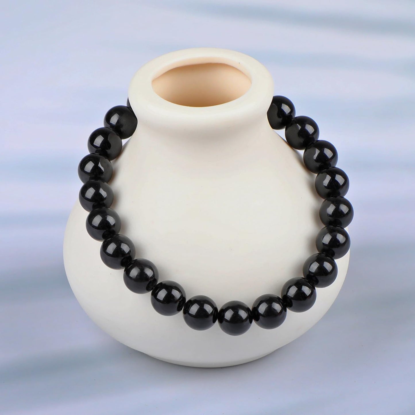 LPBeads Handmade Natural Gemstone Stretch Elastic 8m Black Tourmaline Bracelet Healing Crystal Round Stone Beads Jewelry Gifts for Women Men