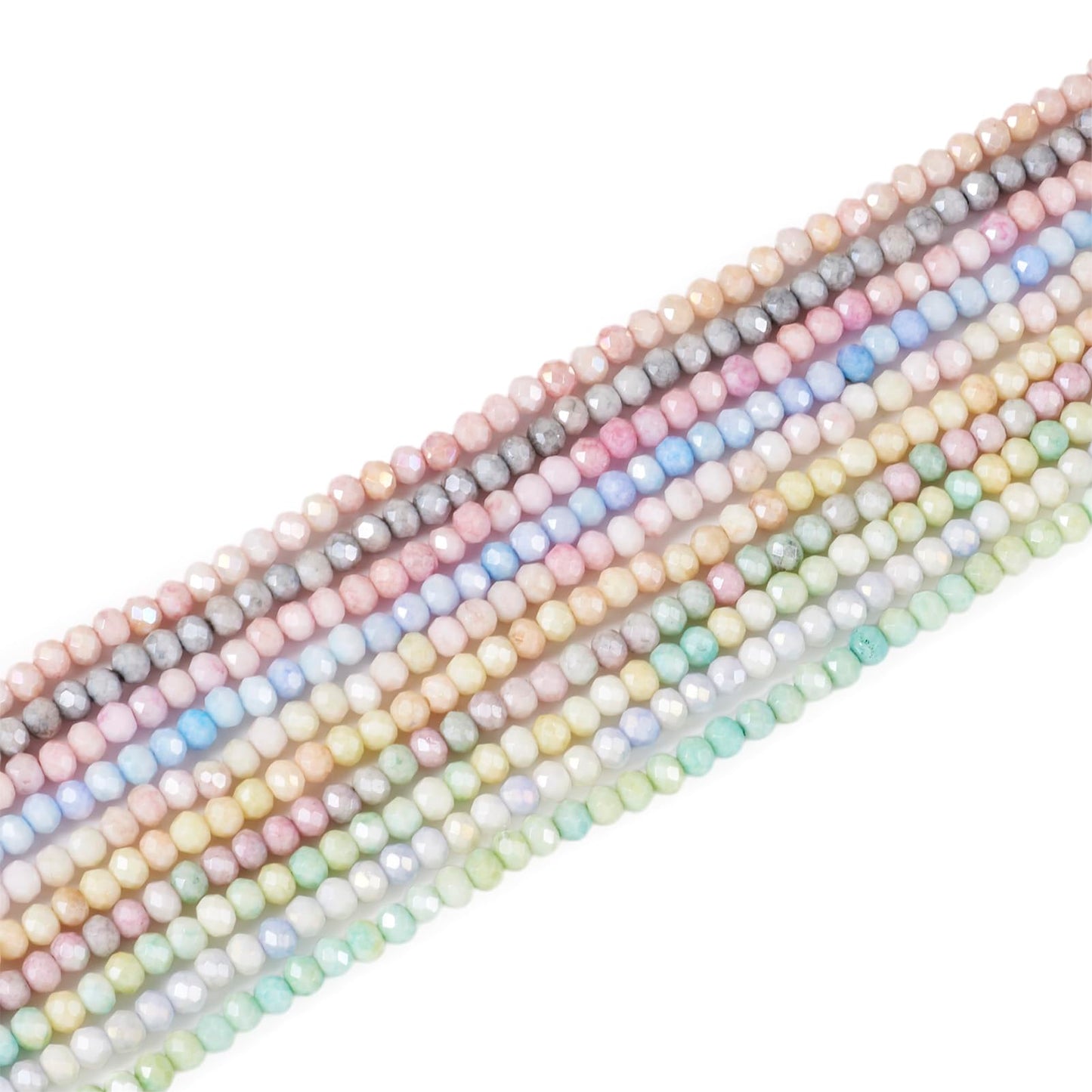 Elecrelive 660pcs Briolette Crystal Beads 4mm Glass Rondelle Beads AB Color Faceted Glass Loose Beads for DIY Beading Bracelet Necklace Jewelry Making