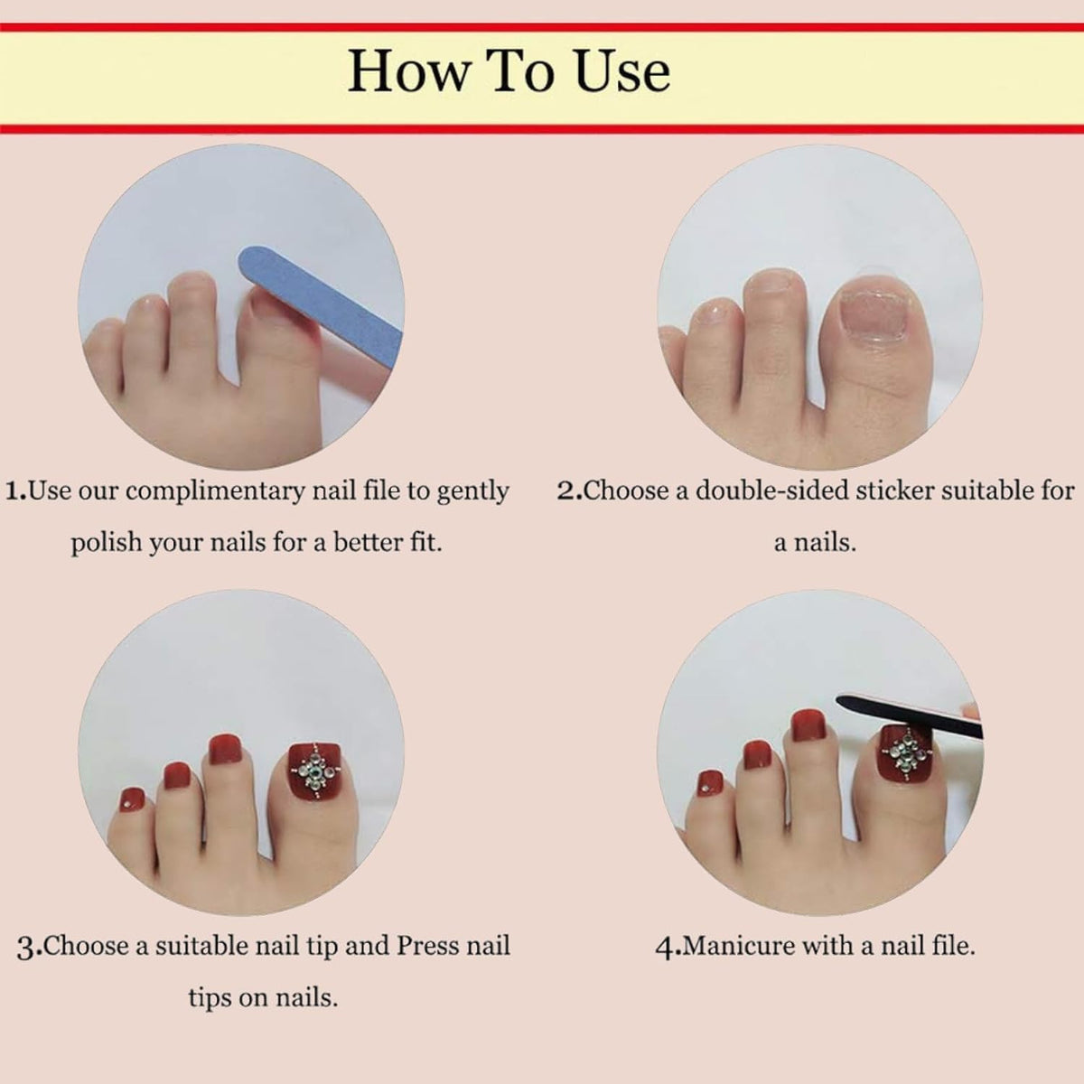 CTTHNBD Press on Toenails - Short Square Fake Toenails with Leopard Print Design - Glossy, Red Press on Toe Nails for Women 24 Pcs
