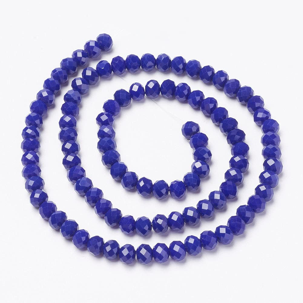 Elecrelive 720Pcs Blue Glass Crystal Beads 8mm Faceted Rondelle Beads Briolette Tiny Loose Crystal for Bracelets Earring Jewelry Making