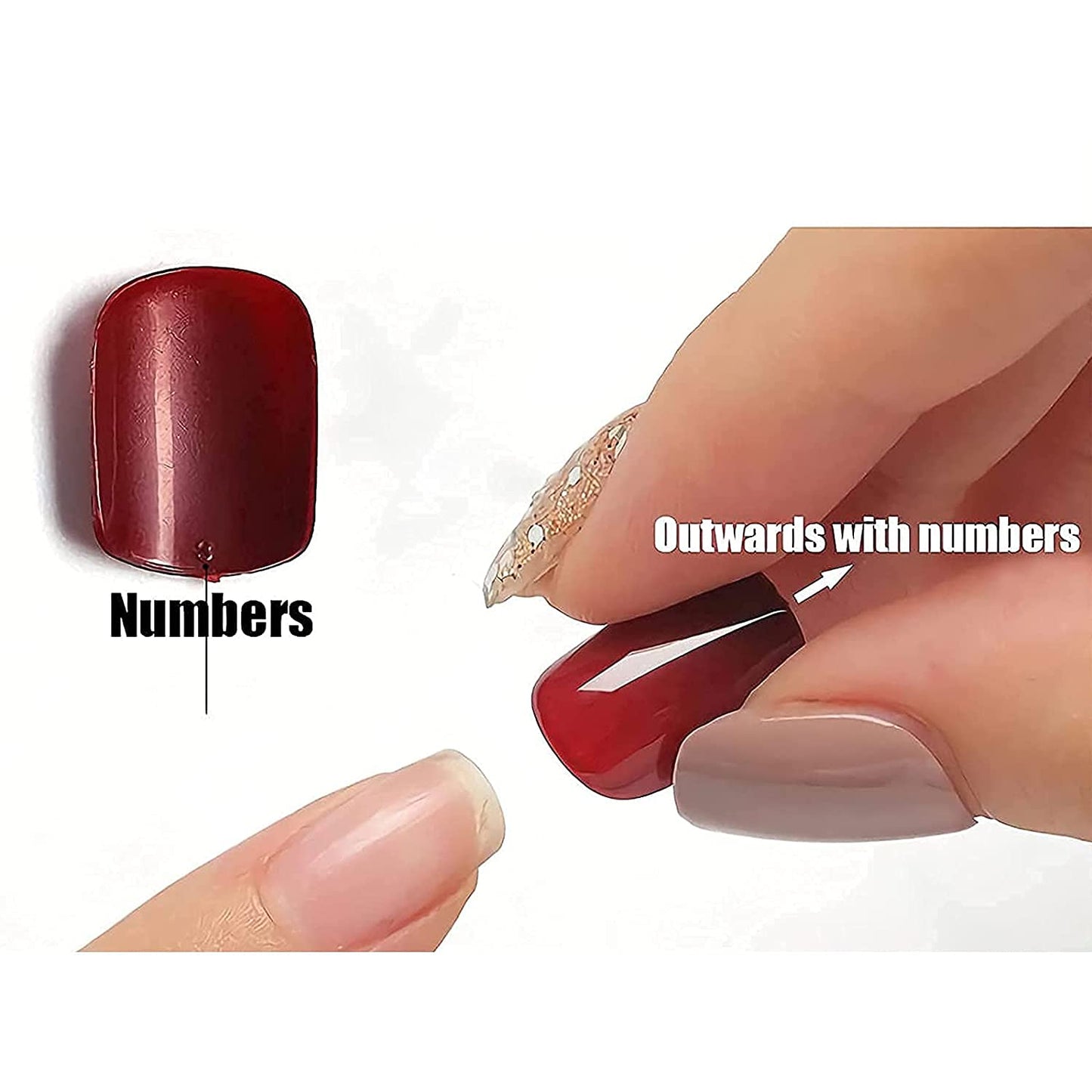 MISUD Press on Nails - Long Stiletto Glue on Nails with Summer Colorful, Acrylic Rainbow Design 24 pcs