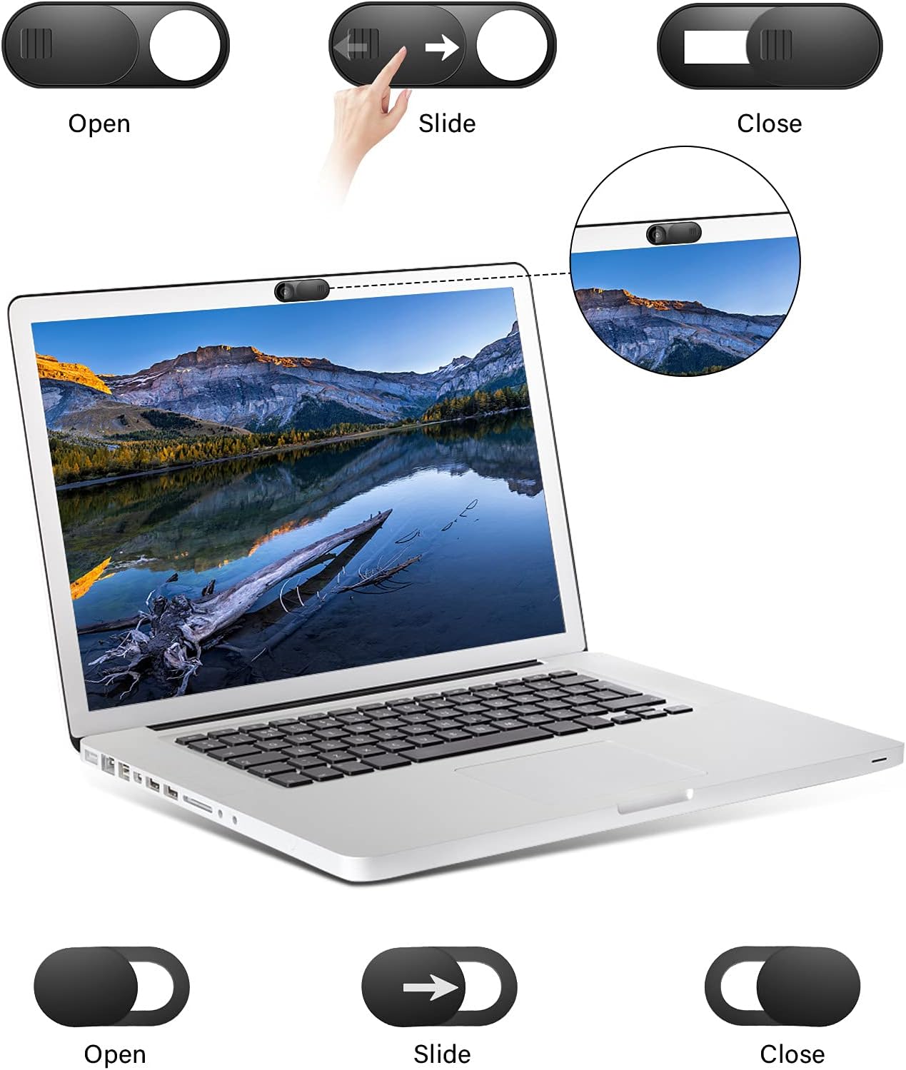 ZUCUCUC 9 Pack Laptop Camera Cover Slide, Camera Cover, Ultra Thin Webcam Cover Slide for Laptop, Desktop, PC, Tablet
