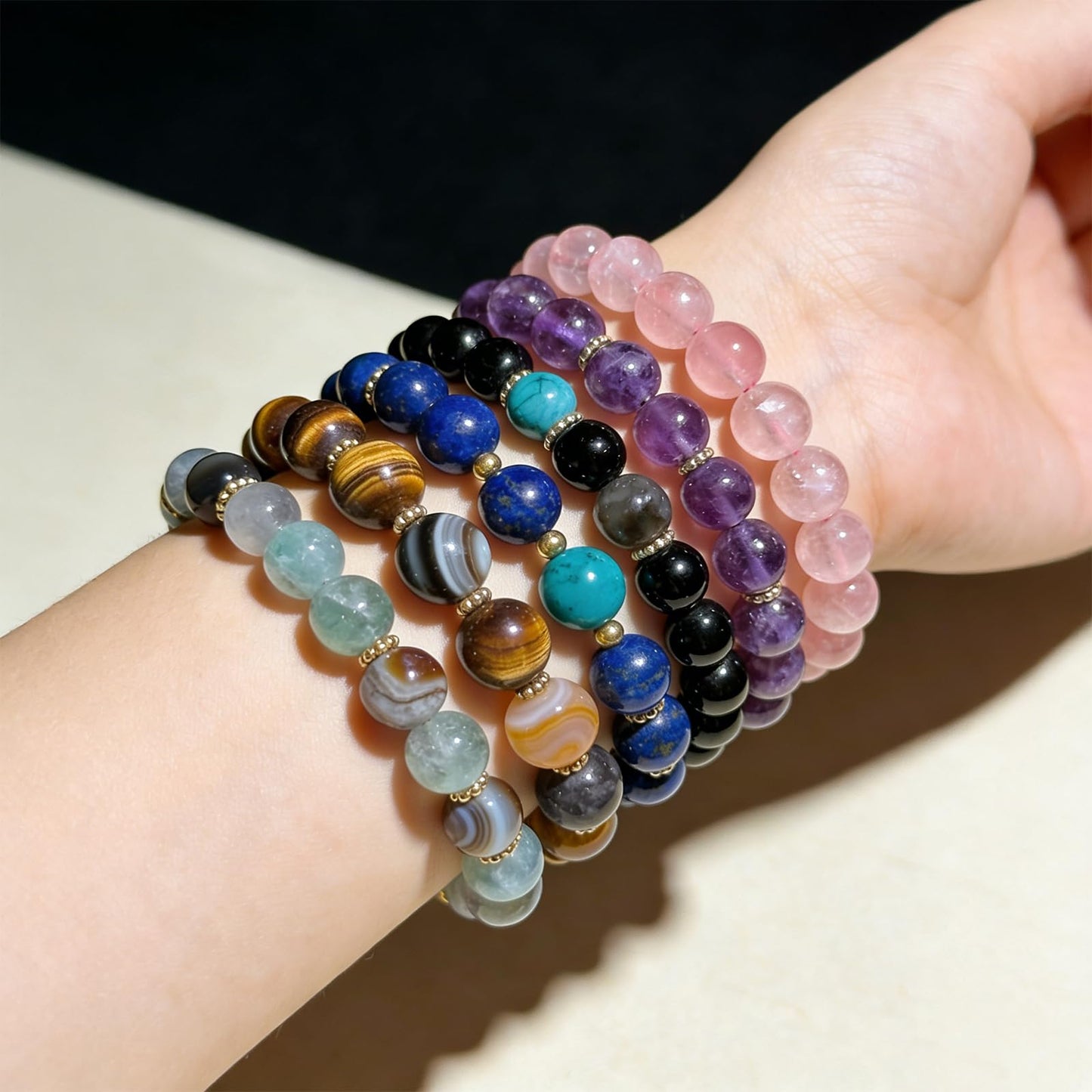 DIQIO Imperial Sea Sediment Beads for Jewelry Making - 6mm Stone Round Gemstone Beads for Bracelets(58-60pcs, Blue Imperial Sea Sediment)