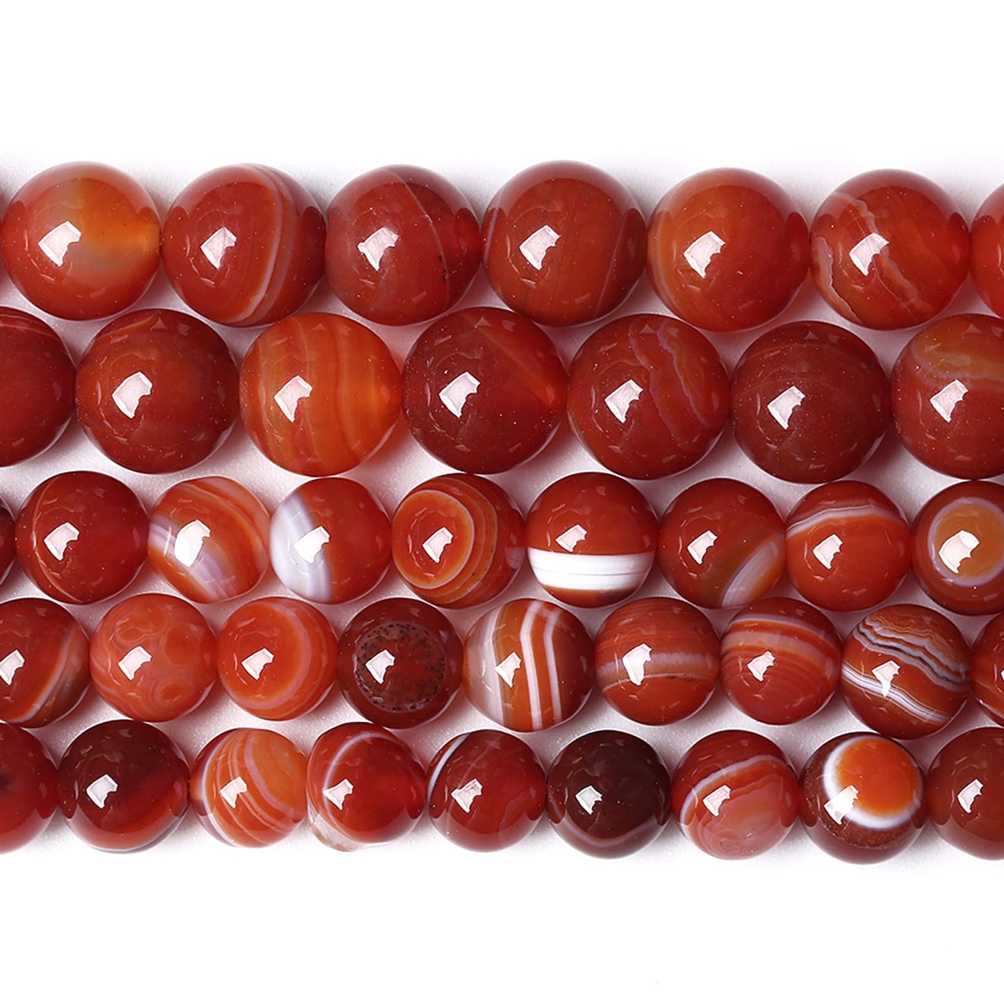 10MM 37PCS Natural Stone Red Agate Onyx Loose Beads for Jewelry Making DIY Bracelet Necklace