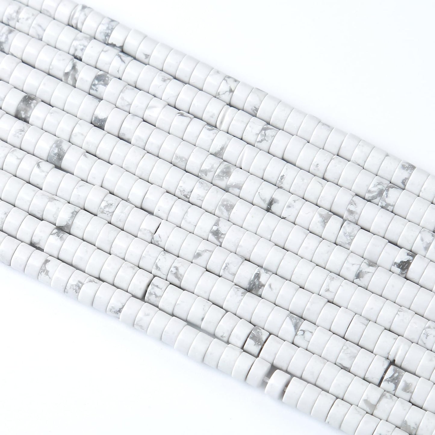 2x4MM 150PCS White Turquoise Howlite Tube Cylinder Rondelle Abacus Disk Spacer Loose Beads for Jewelry Making