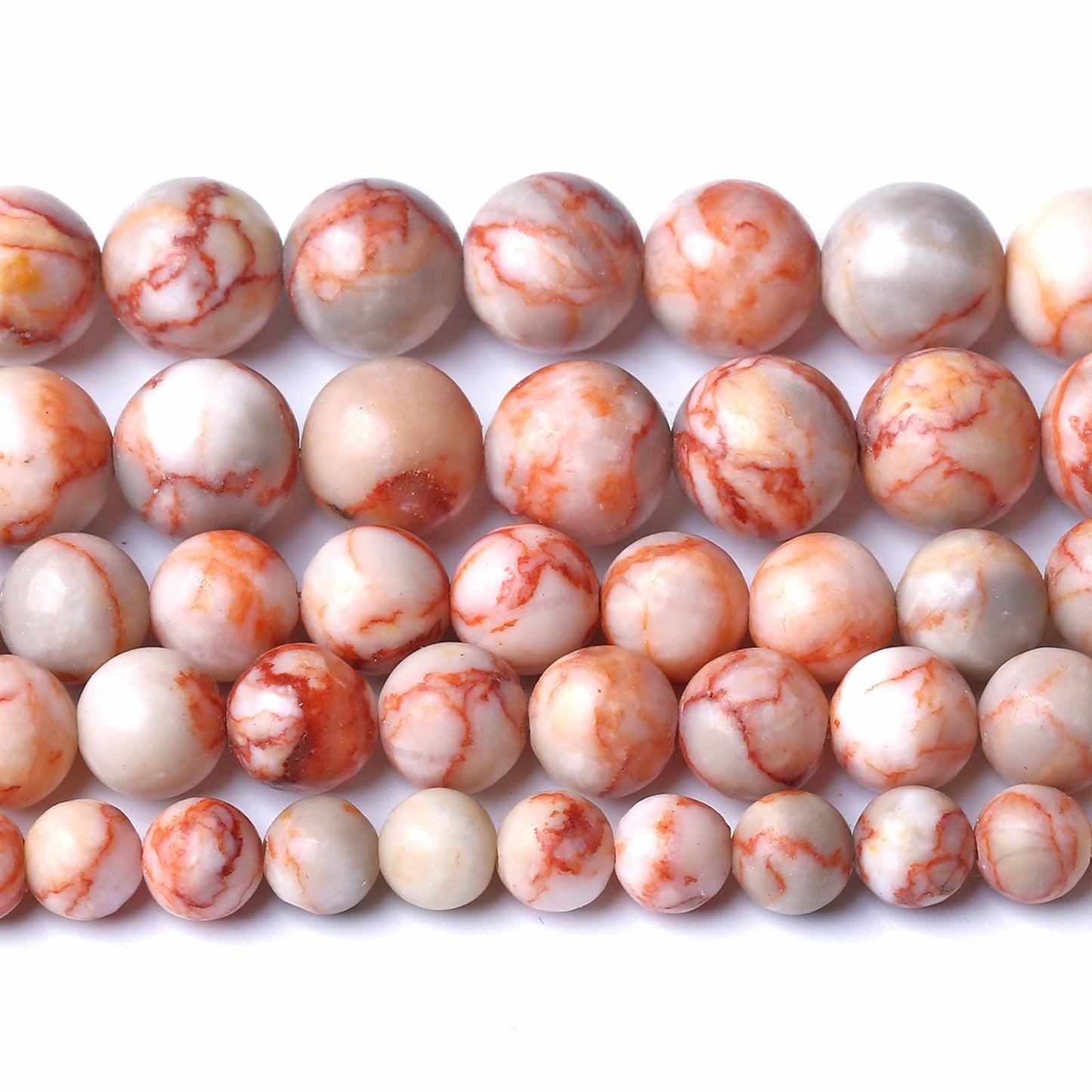 10MM 38PCS Natural Stone Red Network Jasper Loose Beads for Jewelry Making DIY Bracelet