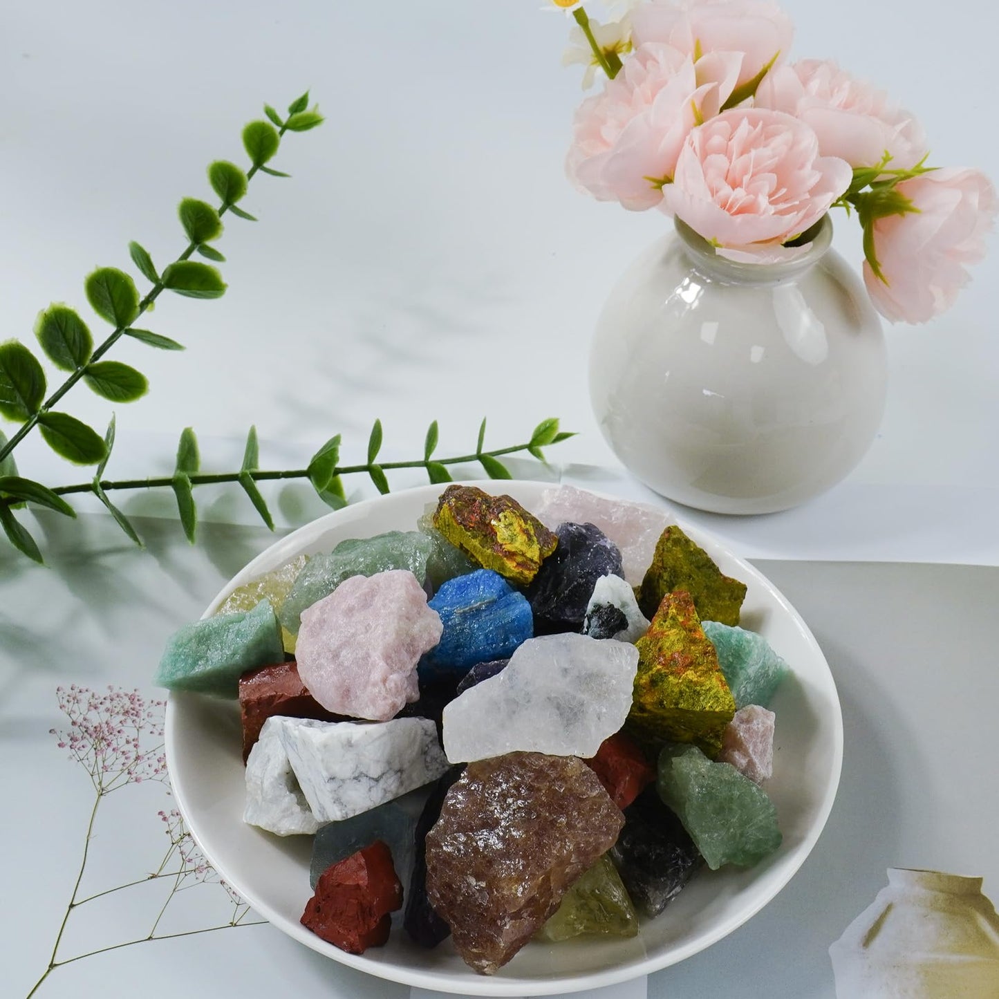 Raw Crystals, Large 1.2-2.0" Healing Crystal Natural Rough Stones for Intuition,Chakra,Meditation,Decoration,Polishing,Energy Work (Blue Apatite, 3.5oz-0.8-1.2"raw Crystals)