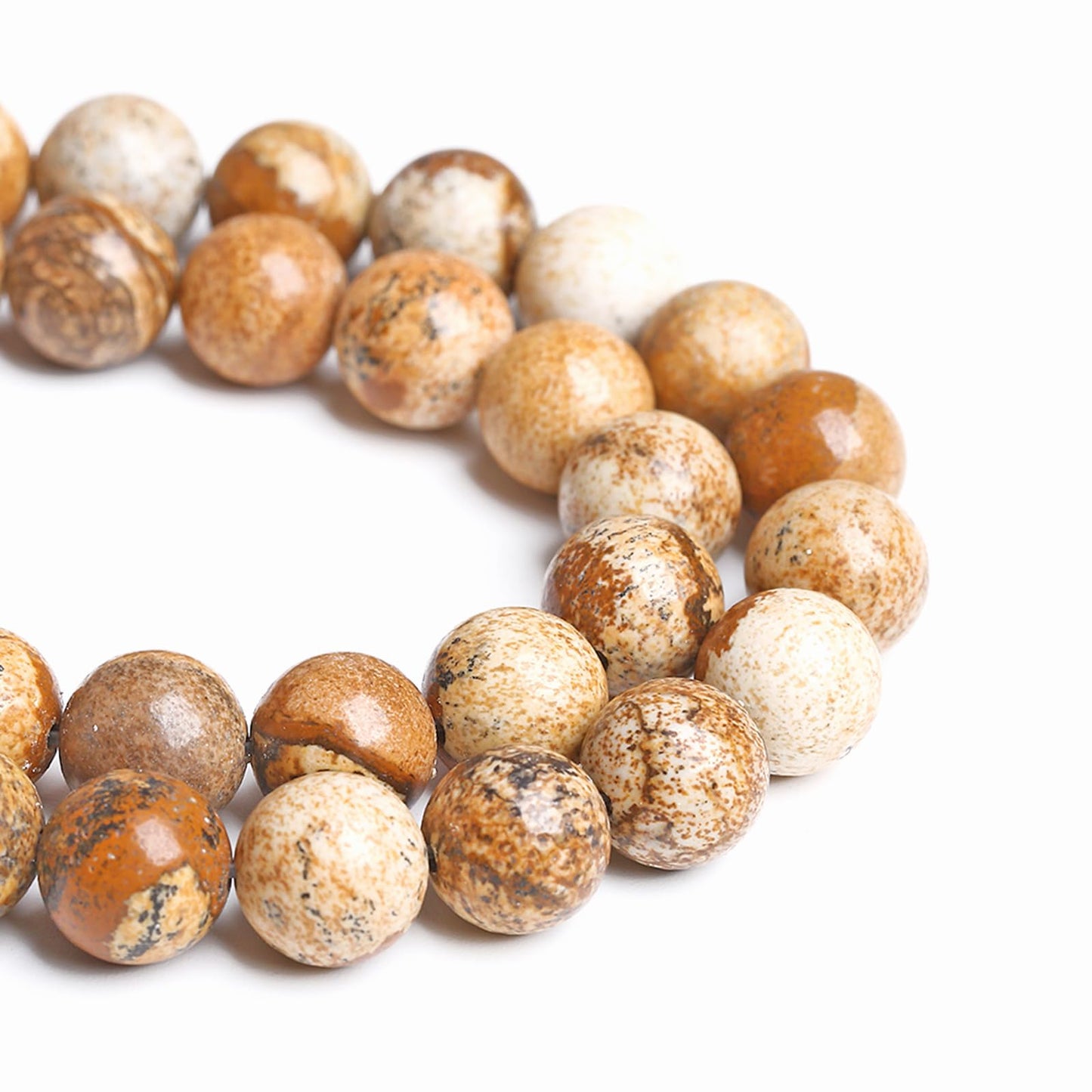 8MM 45PCS Natural Stone Picture Jasper Loose Beads for Jewelry Making DIY Bracelet