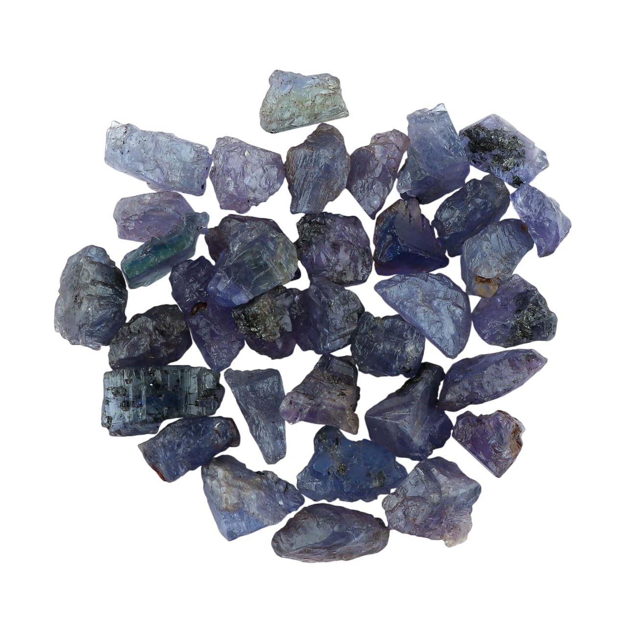 CRYSTALINES 100CT, Wholesale Genuine Raw Blue Tanzanite Gemstone, Assorted Rough Stones, Bulk Loose Supplies for Jewelry Making, Healing Crystals, December Birthstone, Gem Collection, 30+Pcs