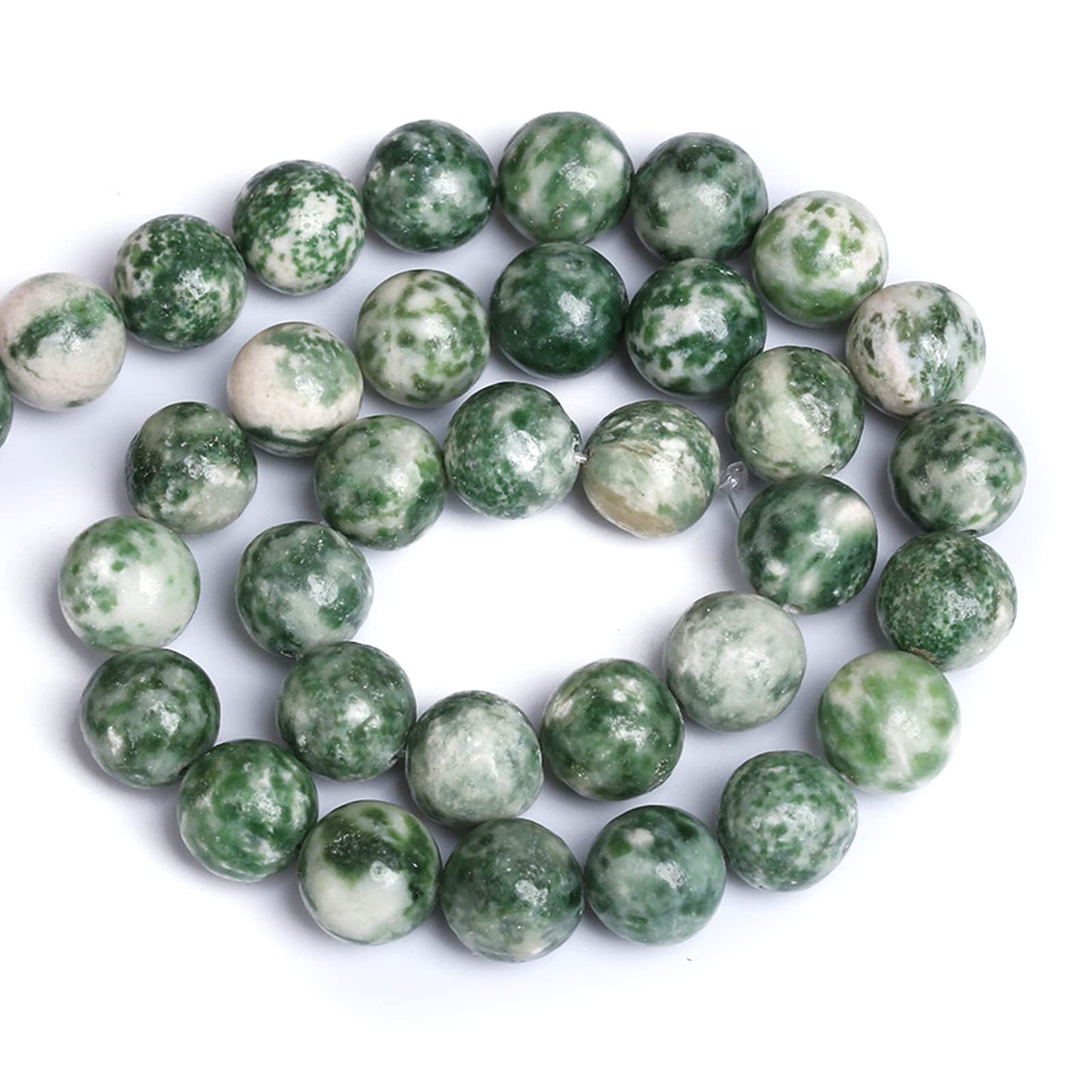 12MM 32PCS Natural Stone Verdant Jasper Loose Beads for Jewelry Making DIY Bracelet
