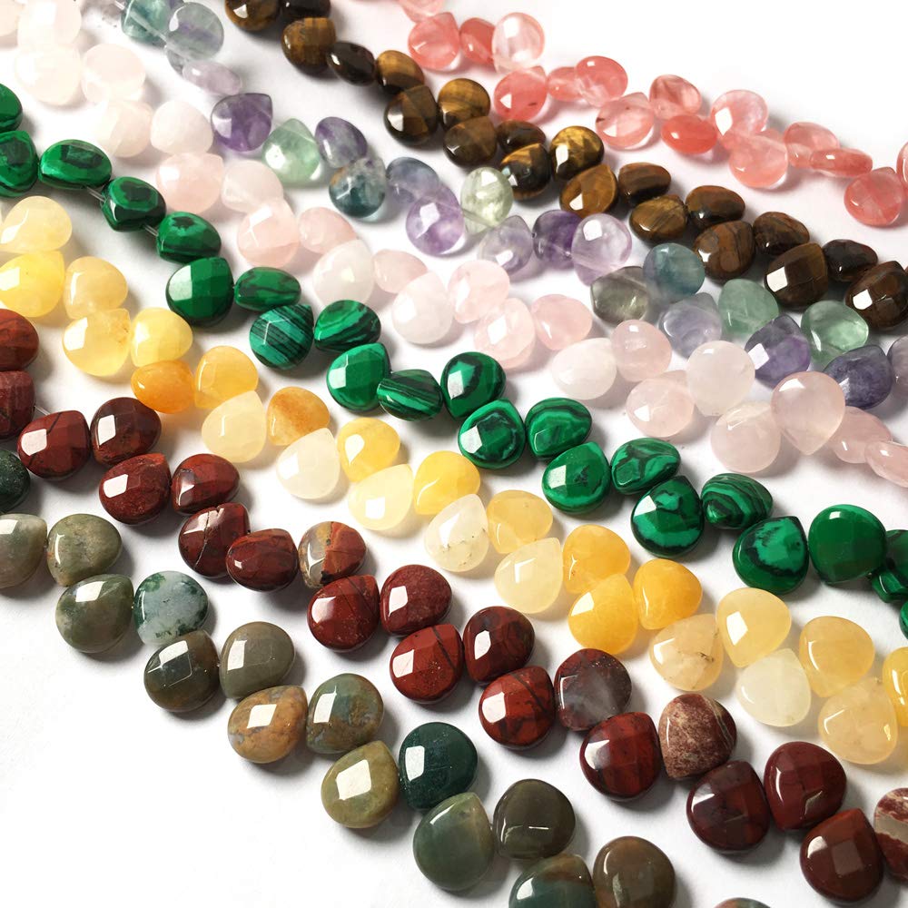 Natural Stone Beads Water Drop Shape Faceted Opal Loose Beads 10X12X5mm 7.9 inch for Jewelry Making