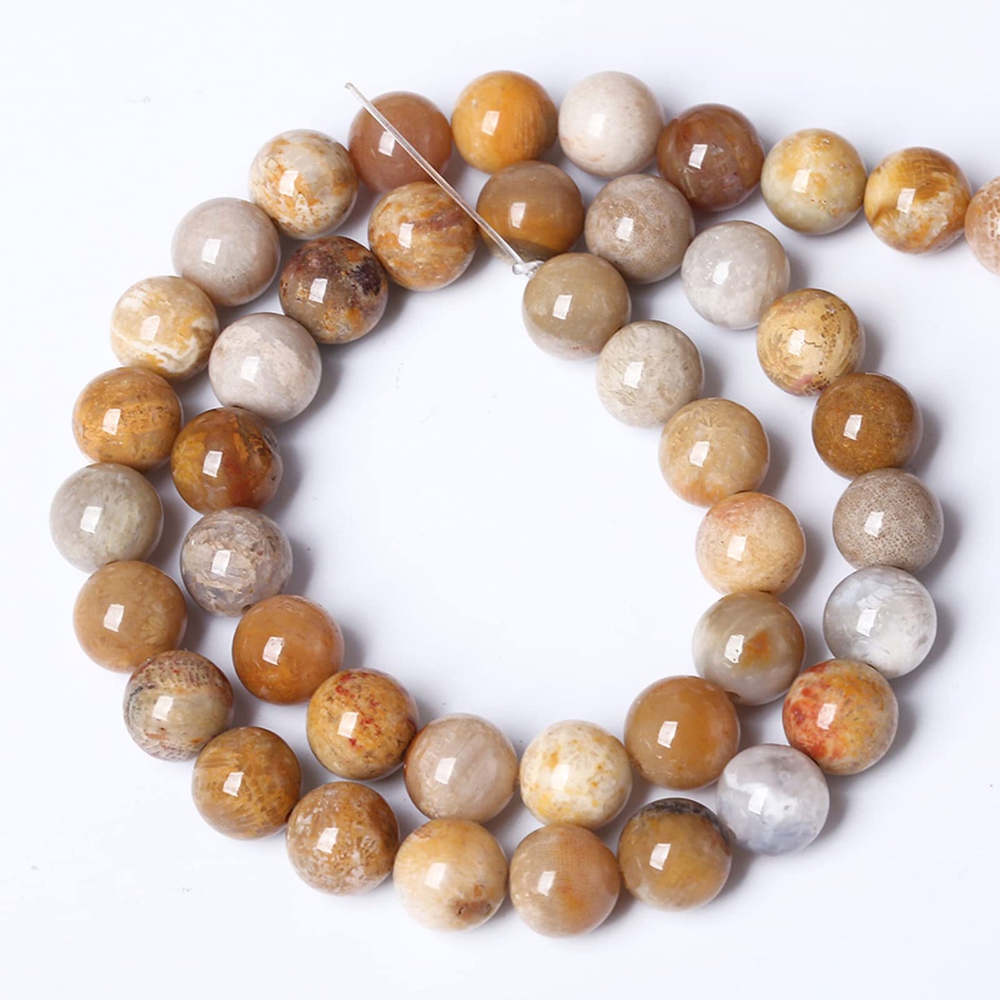 8MM 45PCS Natural Stone Coral Jade Chrysanthemum Beads for Jewelry Making DIY Bracelet