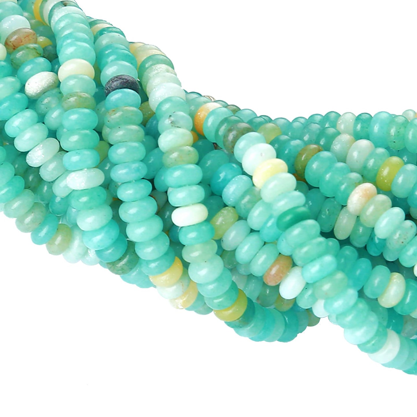 2x4MM 150PCS Amazonite Tube Rondelle Abacus Disk Spacer Loose Beads for Jewelry Making