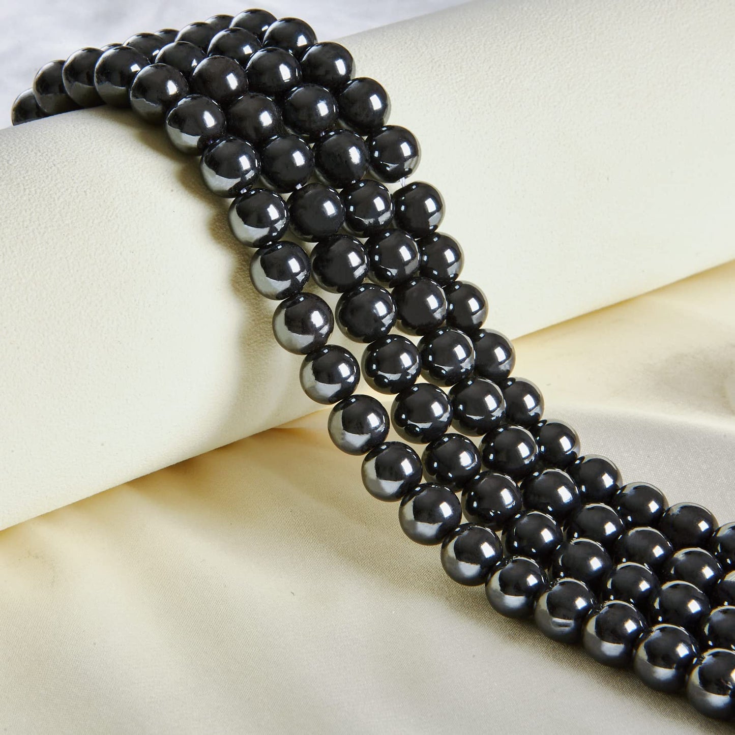 100pcs 10mm Black Hematite Beads Natural Gemstone Beads Round Loose Beads for Jewelry Making