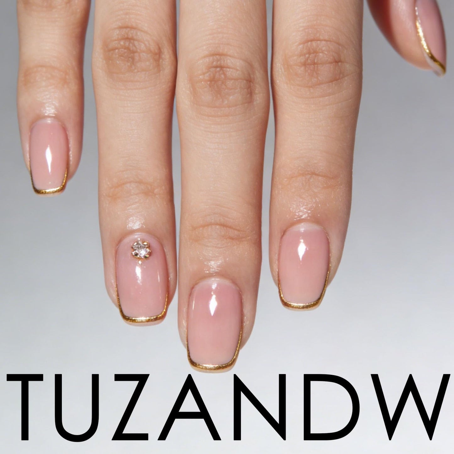 Summer Press on Nails Short Square Fake Nails with 3D Lemon Heart Flower Designs Pink Nails Press ons Blue Pink Glue on Nails Glossy False Nails Cute Stick on Nails for Women 24Pcs