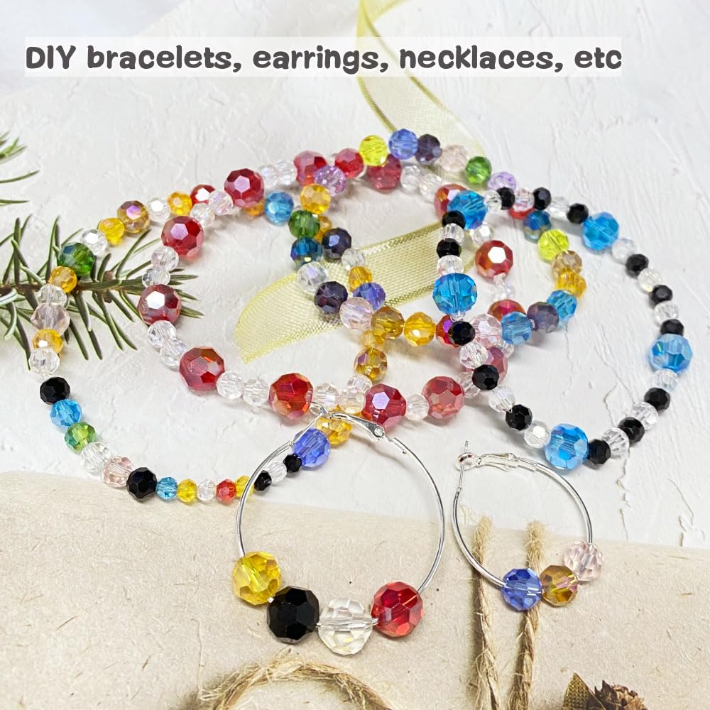 LIMAOLLY 250pcs 6mm Faceted Crystal Glass Beads Round Spacer Beads for Jewelry Making DIY Craft Making Necklace Bracelet Earring Wind Chimes Suncatchers Ornament(509-Emerald)