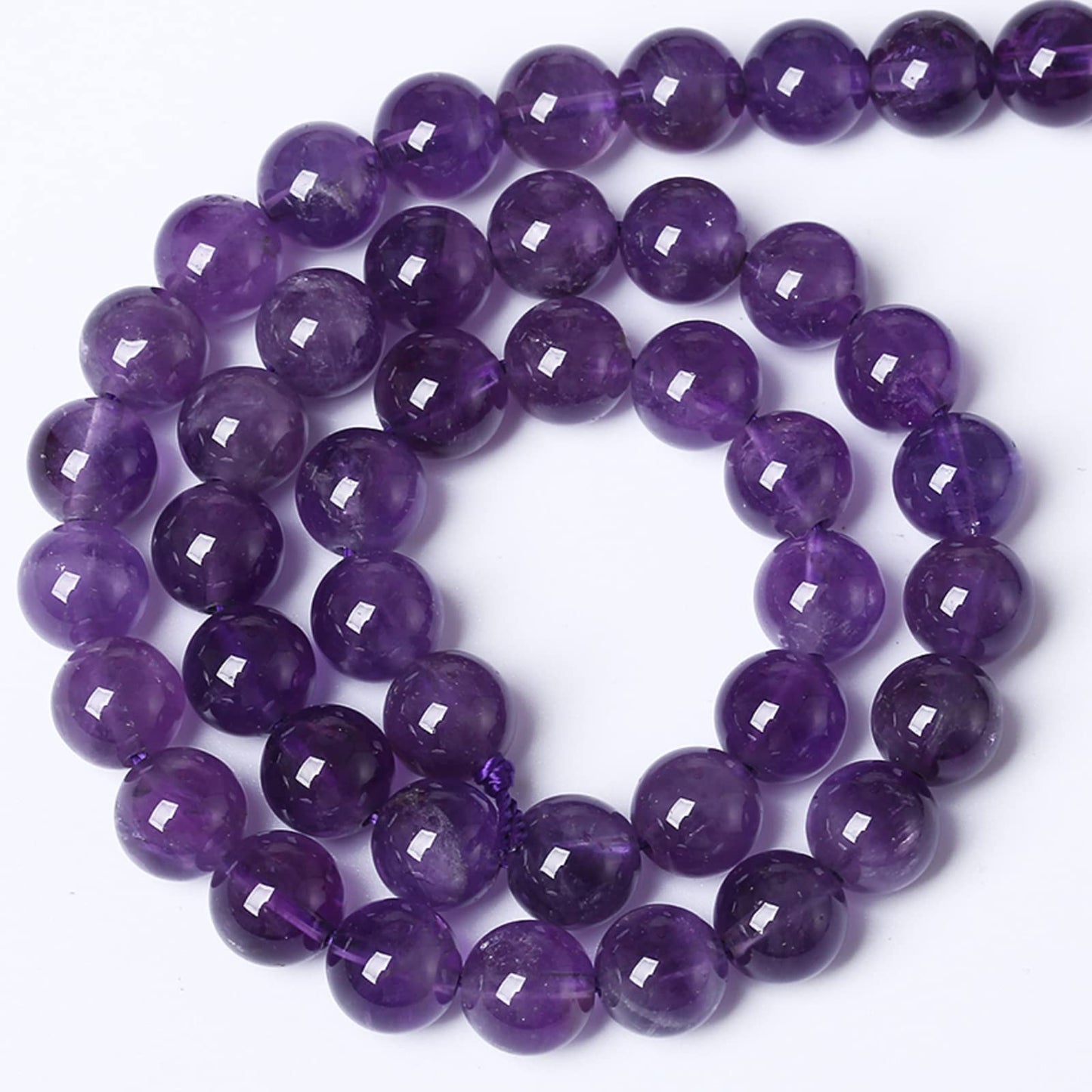 8MM 46PCS Natural Stone Purple Amethyst Crystal AAA Grade Quartz Beads for Jewelry Making DIY Bracelet