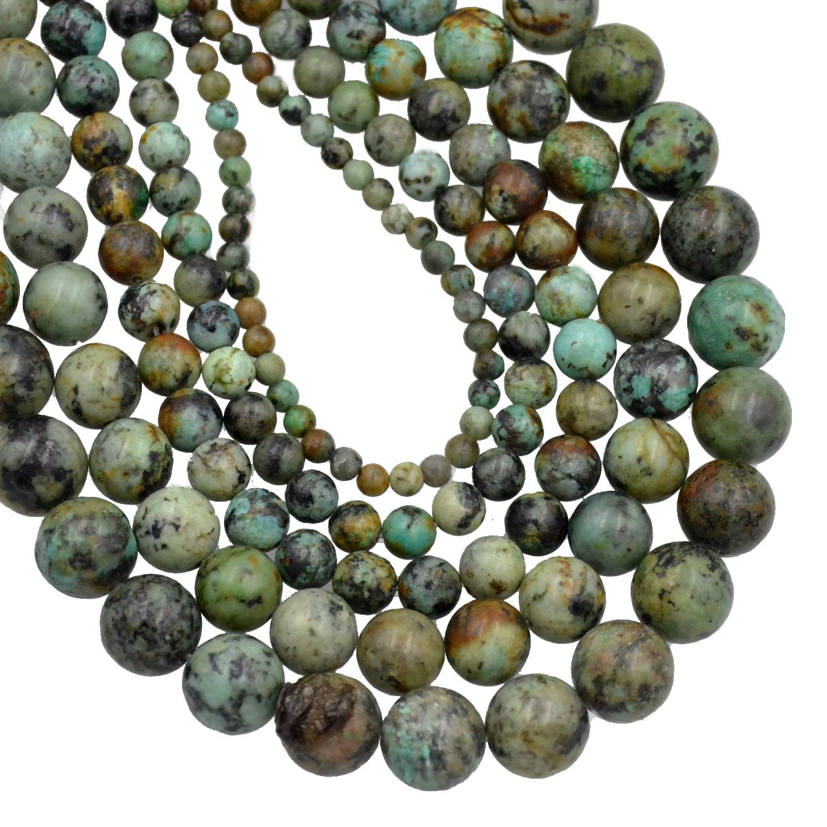 AD Beads Natural Gemstone Round Loose Beads 15" for Bracelet Necklace Earrings Jwelery Making Crafts DIY (4mm, African Turquoise)