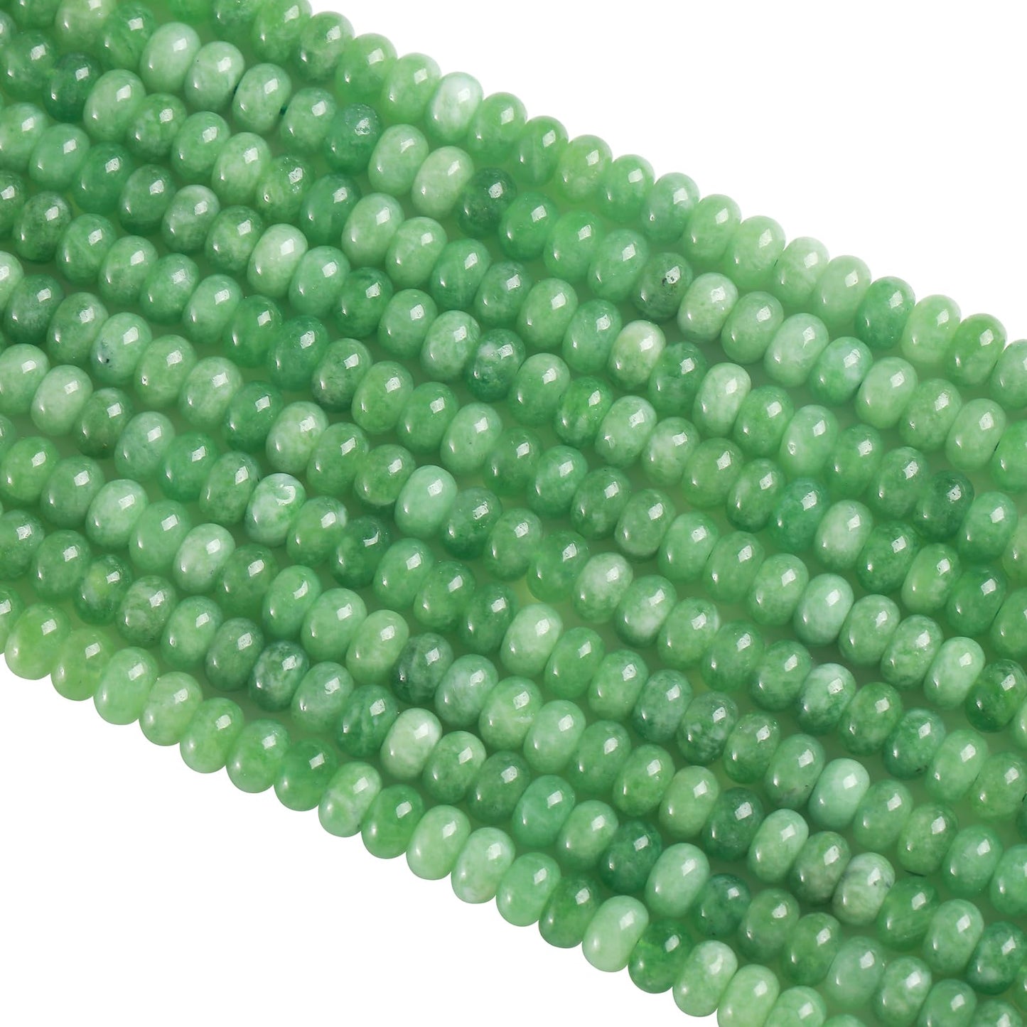 5x8MM 72PCS Green Jade Tube Rondelle Abacus Disk Spacer Loose Beads for Jewelry Making Bracelet DIY Accessories