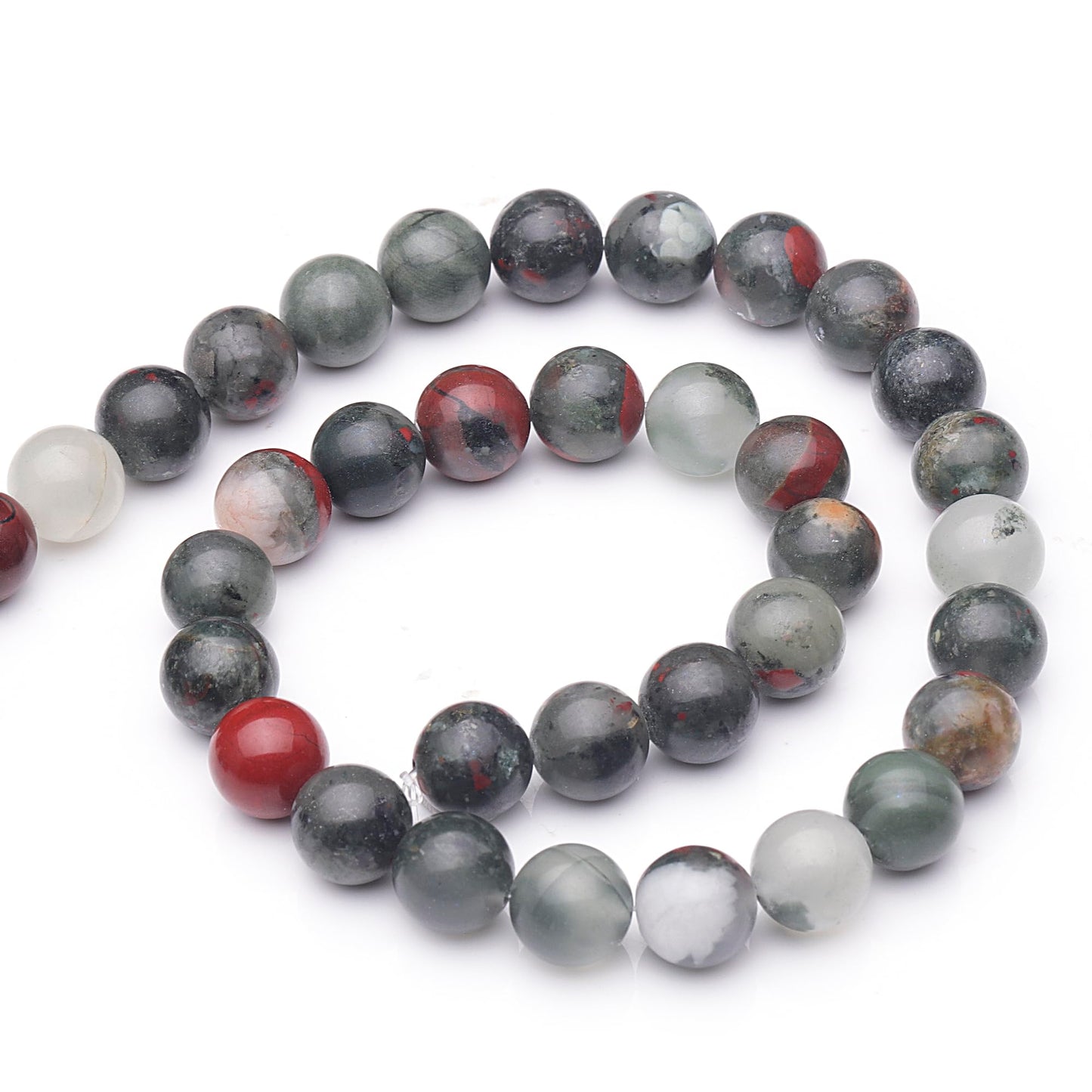 Youngbling Natural Gemstone Beads for Jewelry Making,6mm African Bloodstone Polished Round Smooth Stone,Genuine Real Stone Red Beads for Bracelet Necklace 15 Inch(African Bloodstone,6mm)