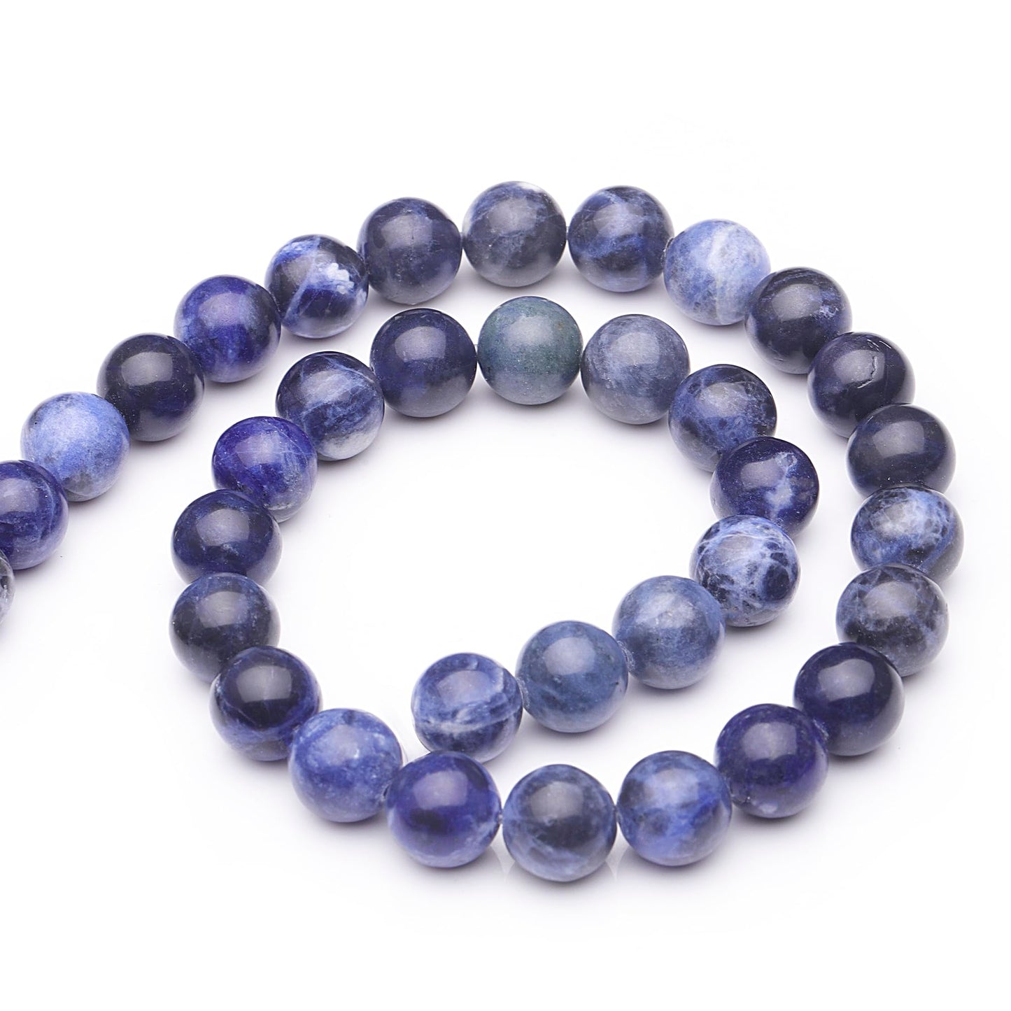 Youngbling Natural Gemstone Beads for Jewelry Making,10mm AAA Blue Sodalite Polished Round Smooth Stone,Genuine Real Stone Beads for Bracelet Necklace 15 Inch