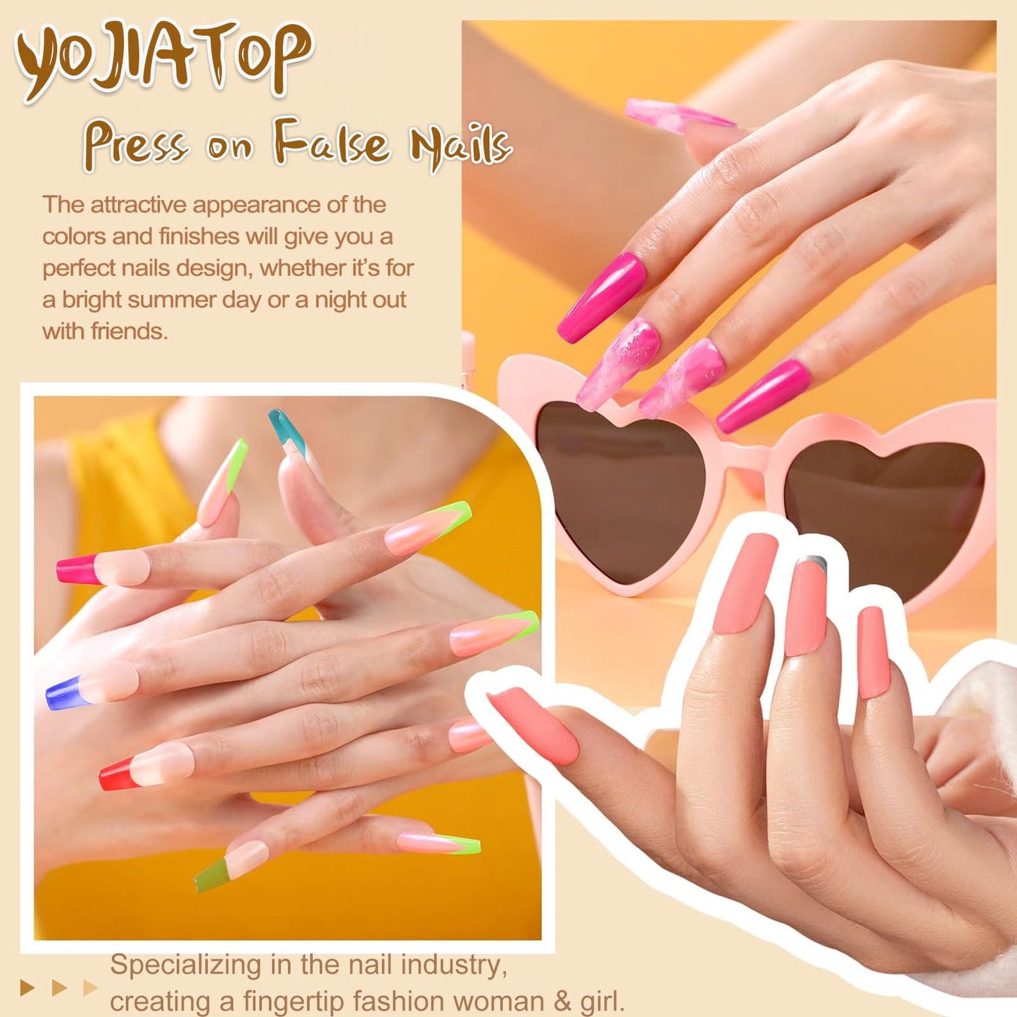 Medium Press on Nails Square Fake Nails with White Flower Designs Glossy Nails Press ons Nude Glue on Nails Cute Acrylic Nails Artificial Stick on Nails for Women 24Pcs