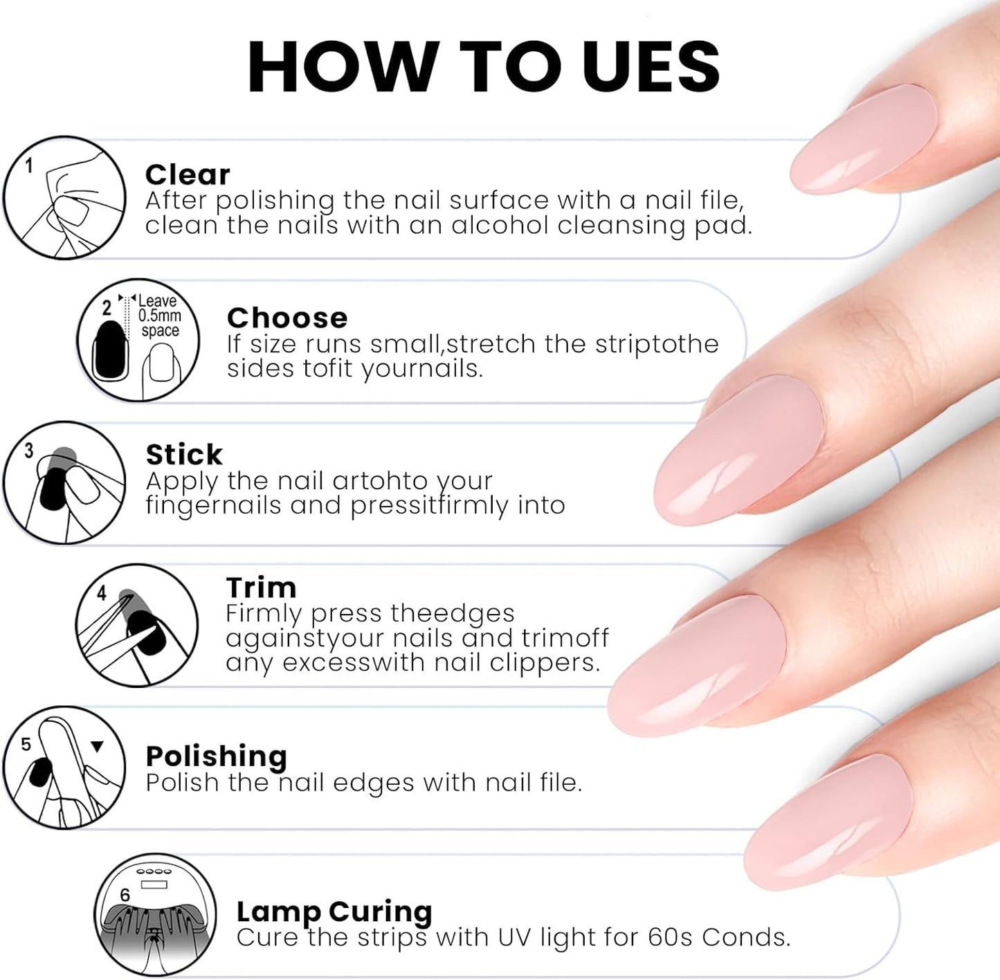Oauee Semi Cured Gel Nail Strips | Built-In Gel Top Coat | UV Light Required | Salon Quality, Easy Application And Removal (Mocha Leaf Elegy)