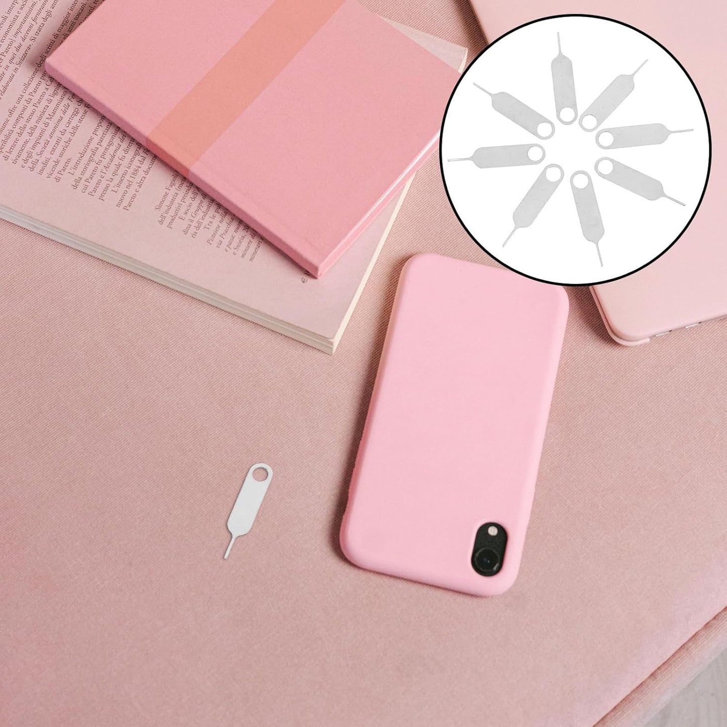 500pcs PRETYZOOM Stainless Steel Sim Ejector Tool and Card Removal Pin for Mobile Phones Universal Phone Sim Tray