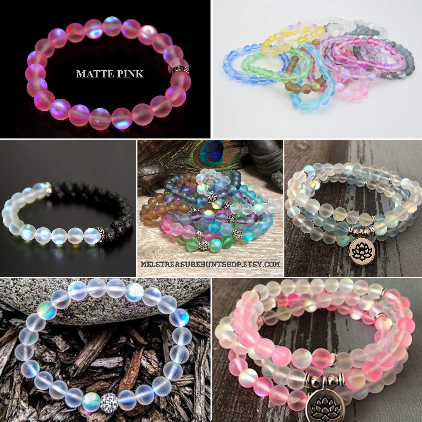 Matte Red Aurora Crystal Glass Beads, 8MM Frosted Glitter Shining Mermaid Round Loose Beads, Rainbow Holographic Synthetic Moonstone for Jewelry Making DIY Bracelet
