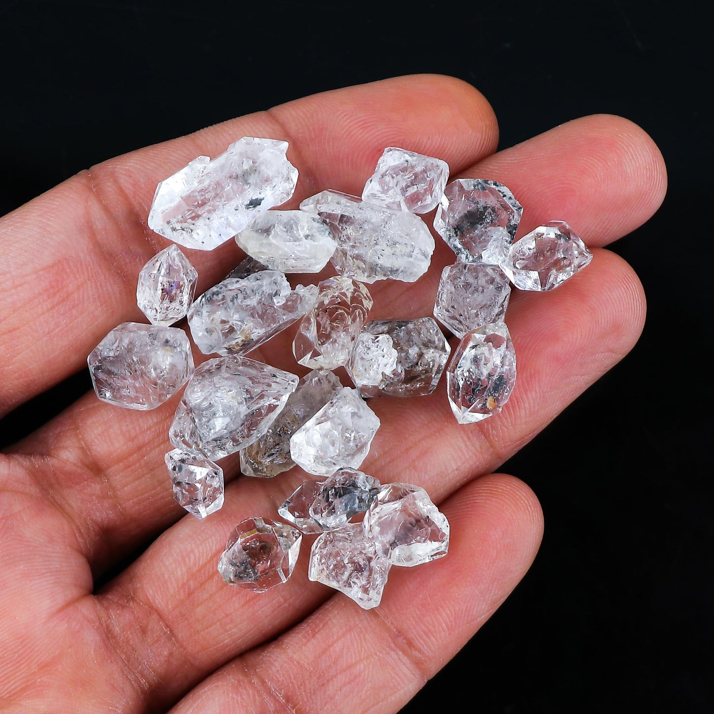 GEMKORA 50 carats, 6 to 8pcs, Raw Herkimer Diamond Quartz Gemstone and Crystals, Wholesale Gemstone Lot, Rough Crystals, Rock Stones, Jewelry Making Supplies, DIY & Crafts, A+ Grade (15-20mm)