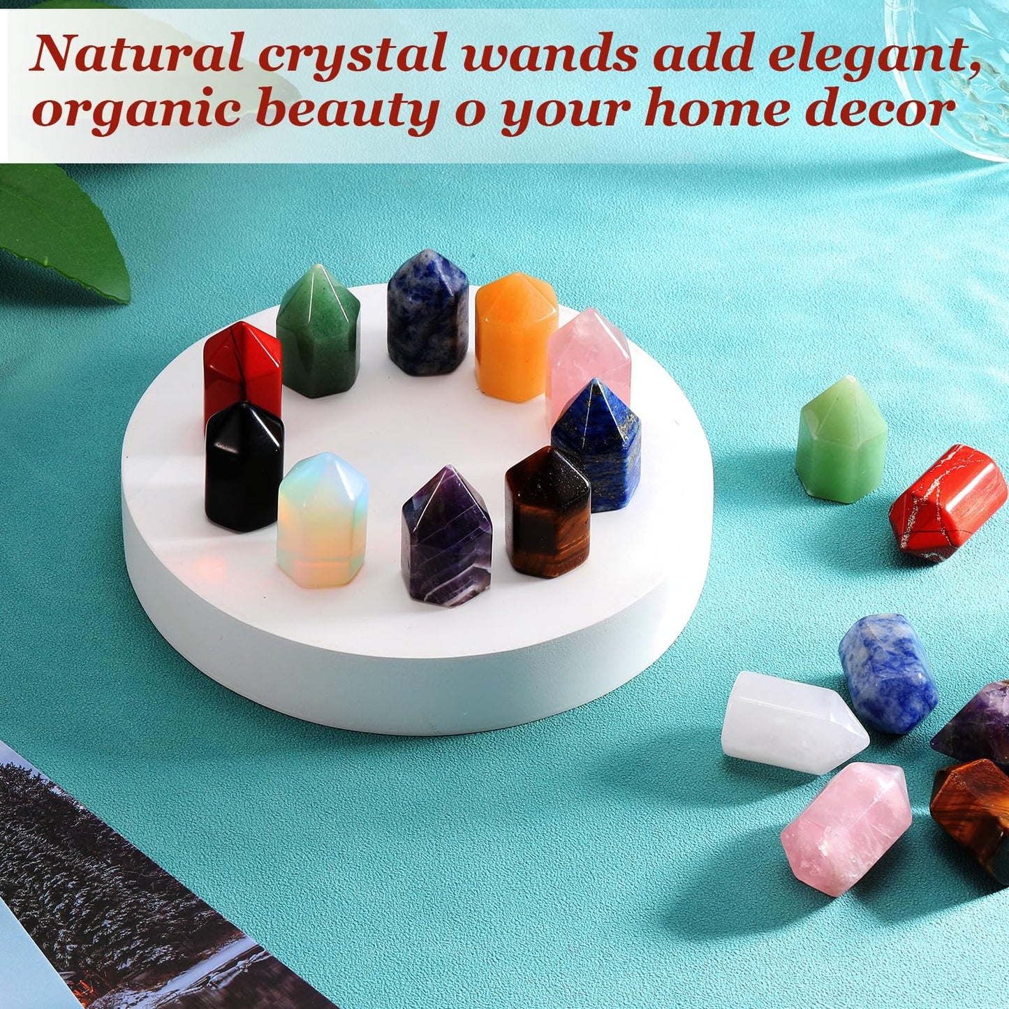 MECCANIXITY Crystals Wands Amethyst Hexagonal Faceted Single Points Towers Pocket Polished Stone Bulk for Energy Chakra Meditation Crystal Healing, 15 x 25mm (Purple),5Pcs