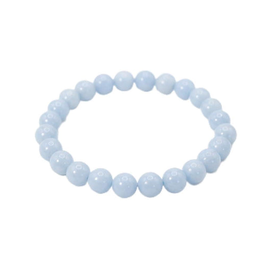 The Vida Handmade AAA+ Quality Crystal Stretch Elastic Bracelet - Nature Gemstone - Jewelry Gift - Holiday Gift - For Women & Men (Angelite)