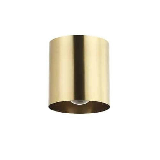 Dainolite Flush Mount Light, Contemporary Cylinder Design, 6.5in, Aged Brass, Model TRN-41FH-AGB