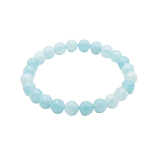The Vida Handmade AAA+ Quality Crystal Stretch Elastic Bracelet - Nature Gemstone - Jewelry Gift - Holiday Gift - For Women & Men (Aquamarine)