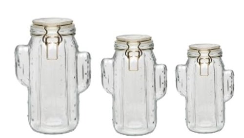 10 Strawberry Street Saguaro Hermetic Jar, set of 3, clear