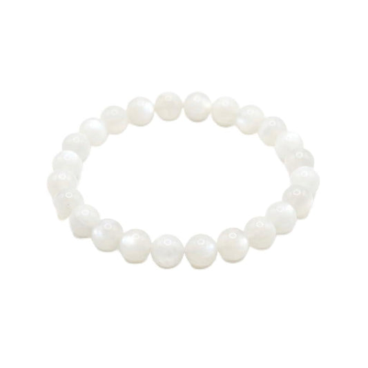 The Vida Handmade AAA+ Quality Crystal Stretch Elastic Bracelet - Nature Gemstone - Jewelry Gift - Holiday Gift - For Women & Men (Moonstone)