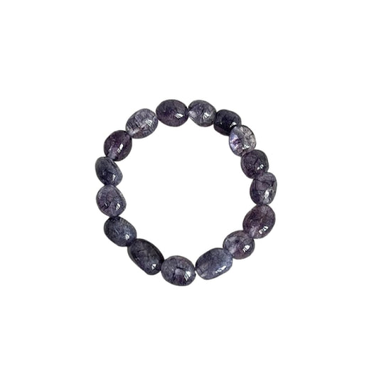 APMUTSS Natural Crystal Beaded Bracelet for Women, Genuine Gemstone Stretch Bracelet 8–10mm Irregular Stone Beads, Colorful Healing Crystal Jewelry for Everyday Wear and Gift