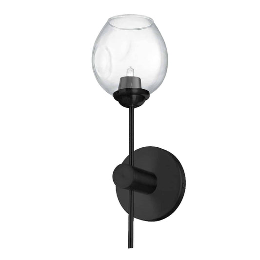 Dainolite 1 Light Vanity Light Metal Matte Black Model ABI-141W-MB-CLR