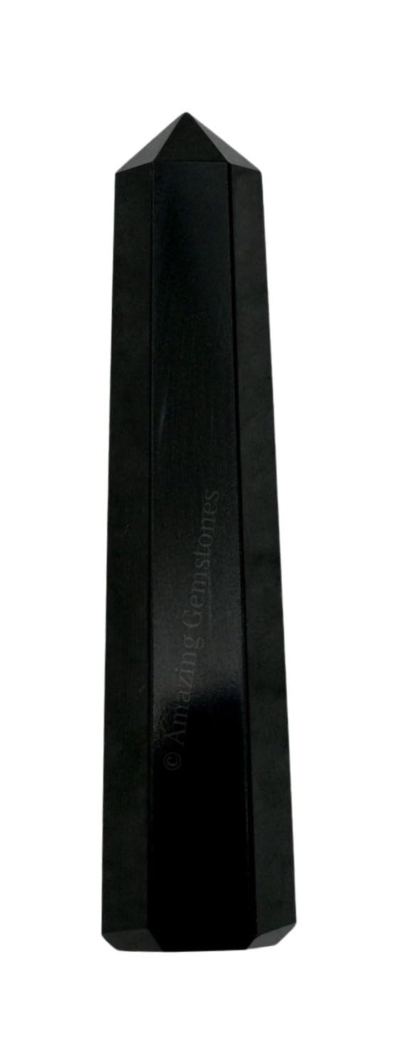 Amazing Gemstone Black Agate Crystal Towers ~ Natural Healing Crystal Point Obelisk for Reiki Healing and Crystal Grid (3" to 4" INCH)